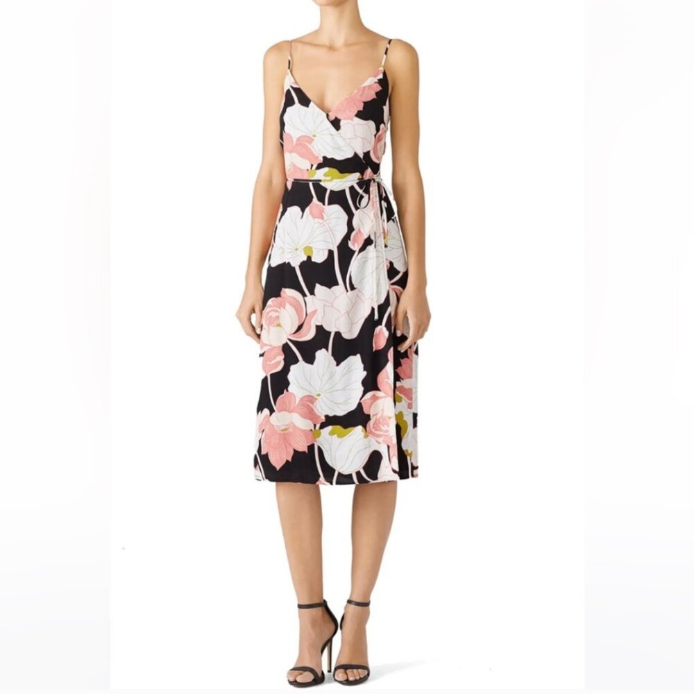 CUPCAKES AND CASHMERE Reesa Wrap Midi Floral Dress, size Medium, NWT